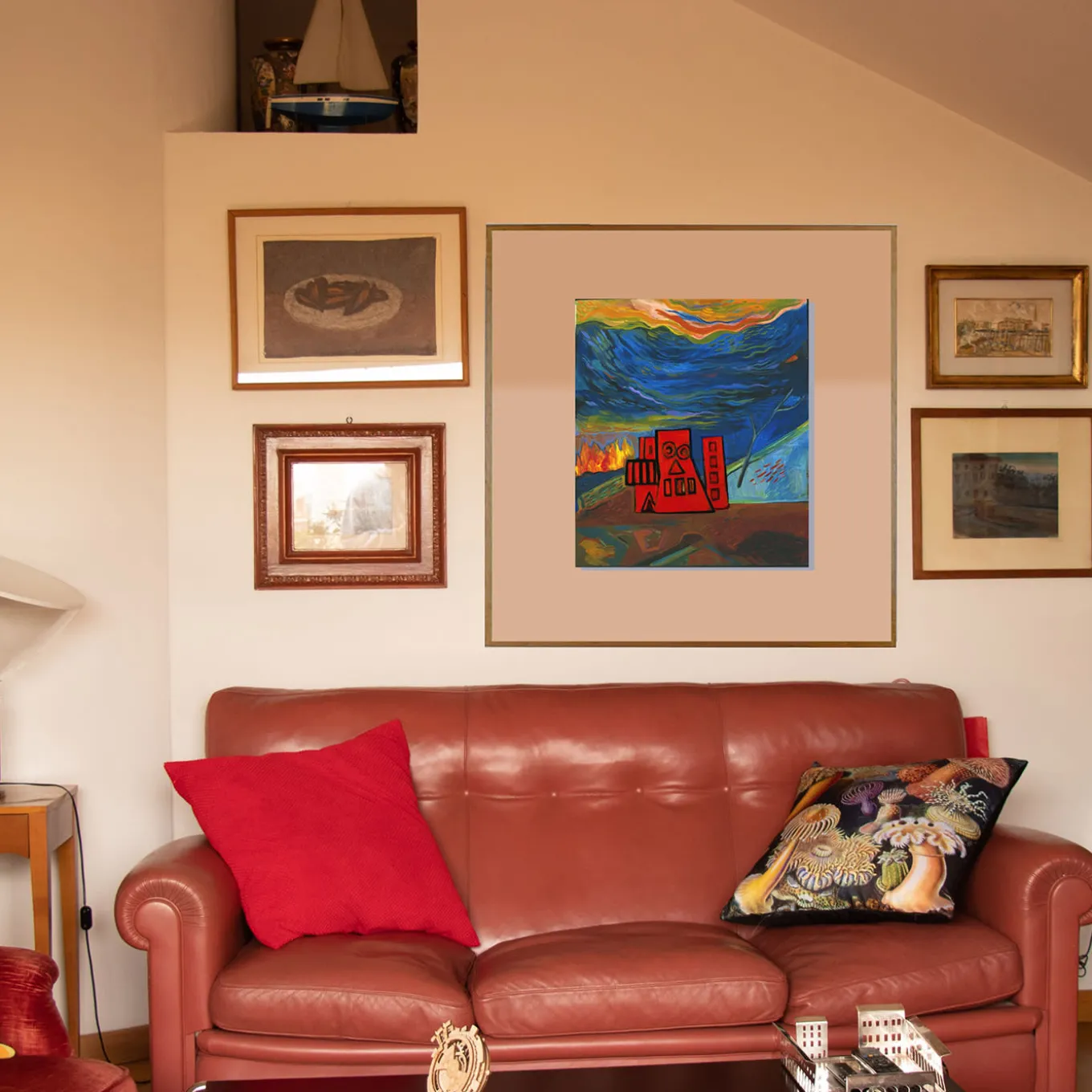 La Casa Rossa - Oil On Canvas