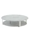 La Greca Large Round Super White Marble Outdoor Coffee Table