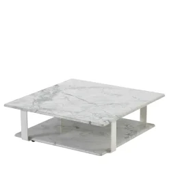 La Greca Super White Marble Outdoor Coffee Table