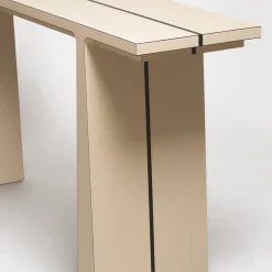 La Linea Beige Leather Console