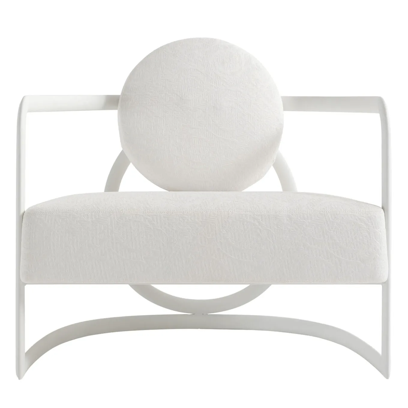 La Medusa Round White Soft Touch Metal Outdoor Armchair