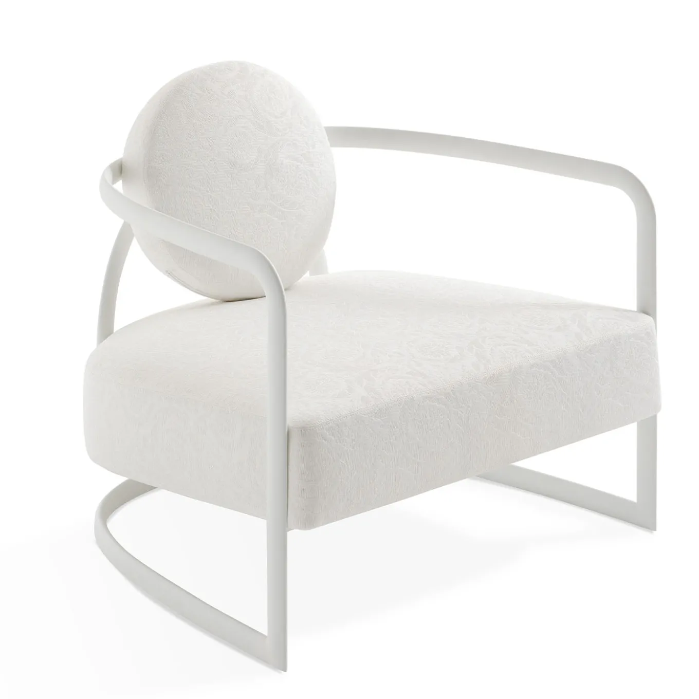 La Medusa Round White Soft Touch Metal Outdoor Armchair