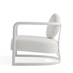 La Medusa Round White Soft Touch Metal Outdoor Armchair