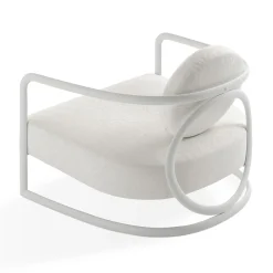 La Medusa Round White Soft Touch Metal Outdoor Armchair