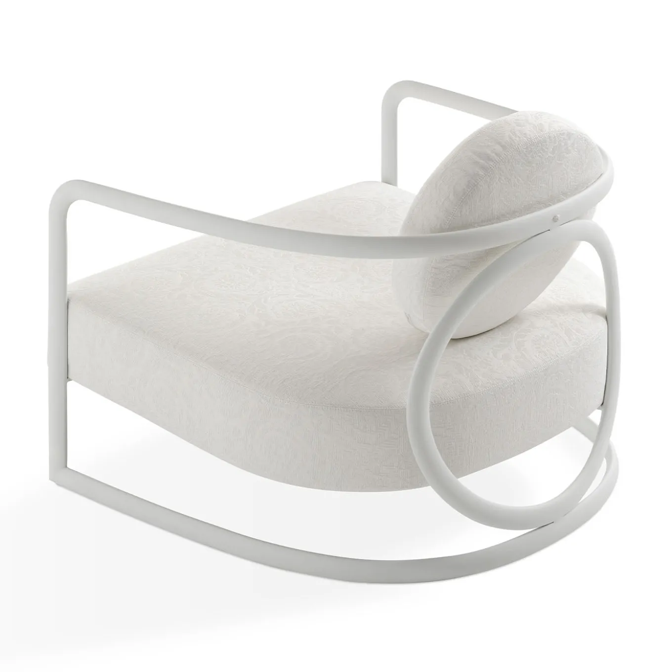 La Medusa Round White Soft Touch Metal Outdoor Armchair