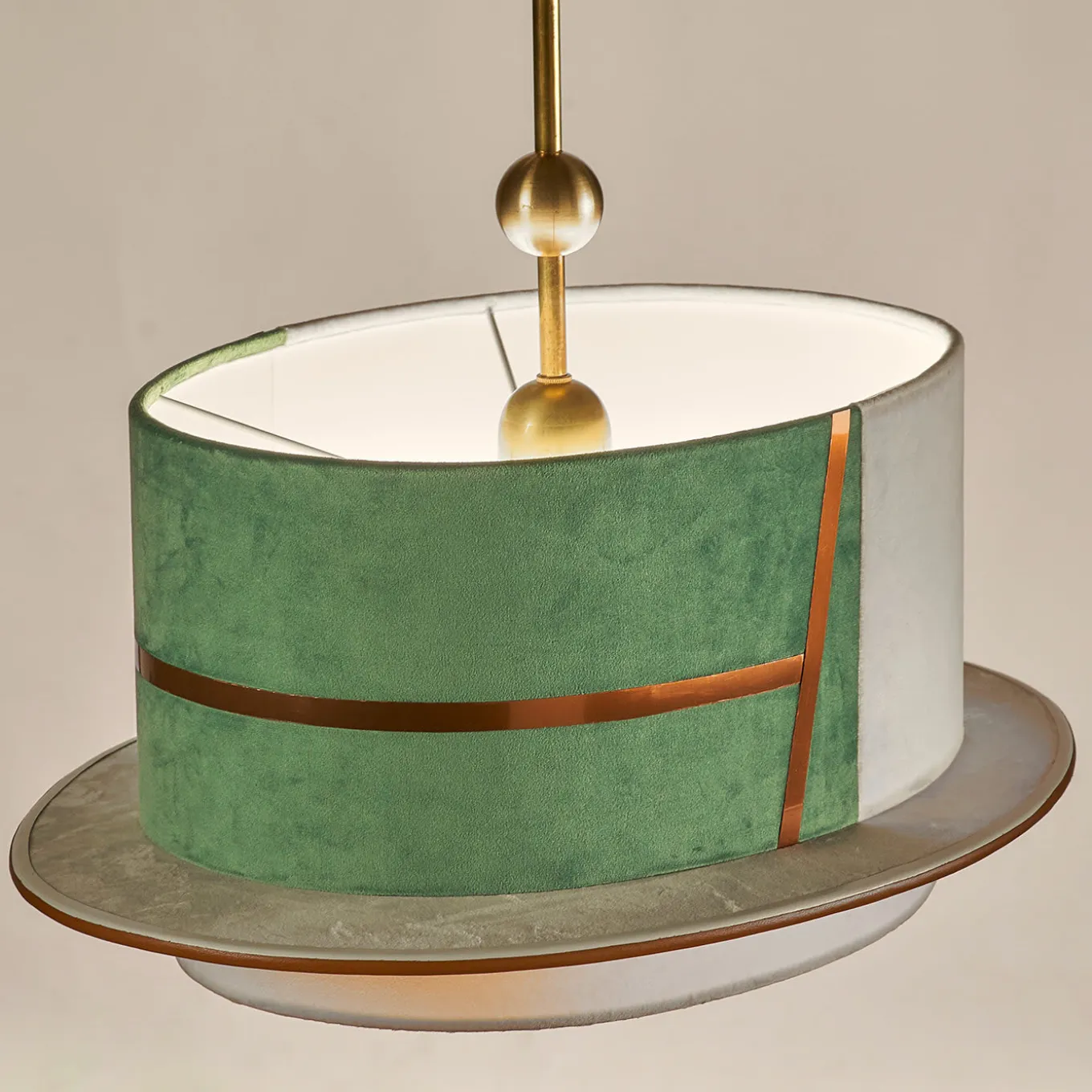 La Paglietta Green and Ivory Pendant Light