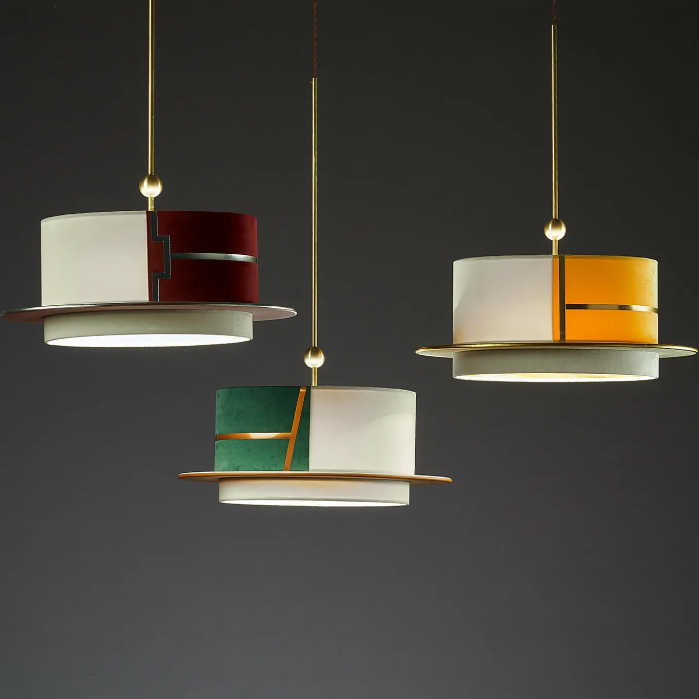 La Paglietta Green and Ivory Pendant Light