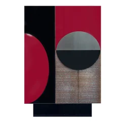 La Roue Black and Red Cabinet