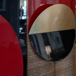 La Roue Black and Red Cabinet