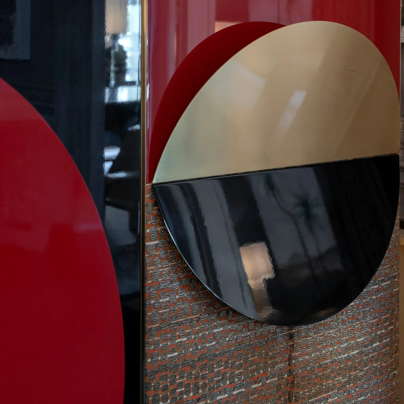 La Roue Black and Red Cabinet