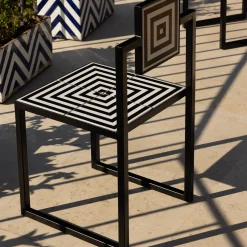 Labirinto Black & White Tiles Outdoor Chair