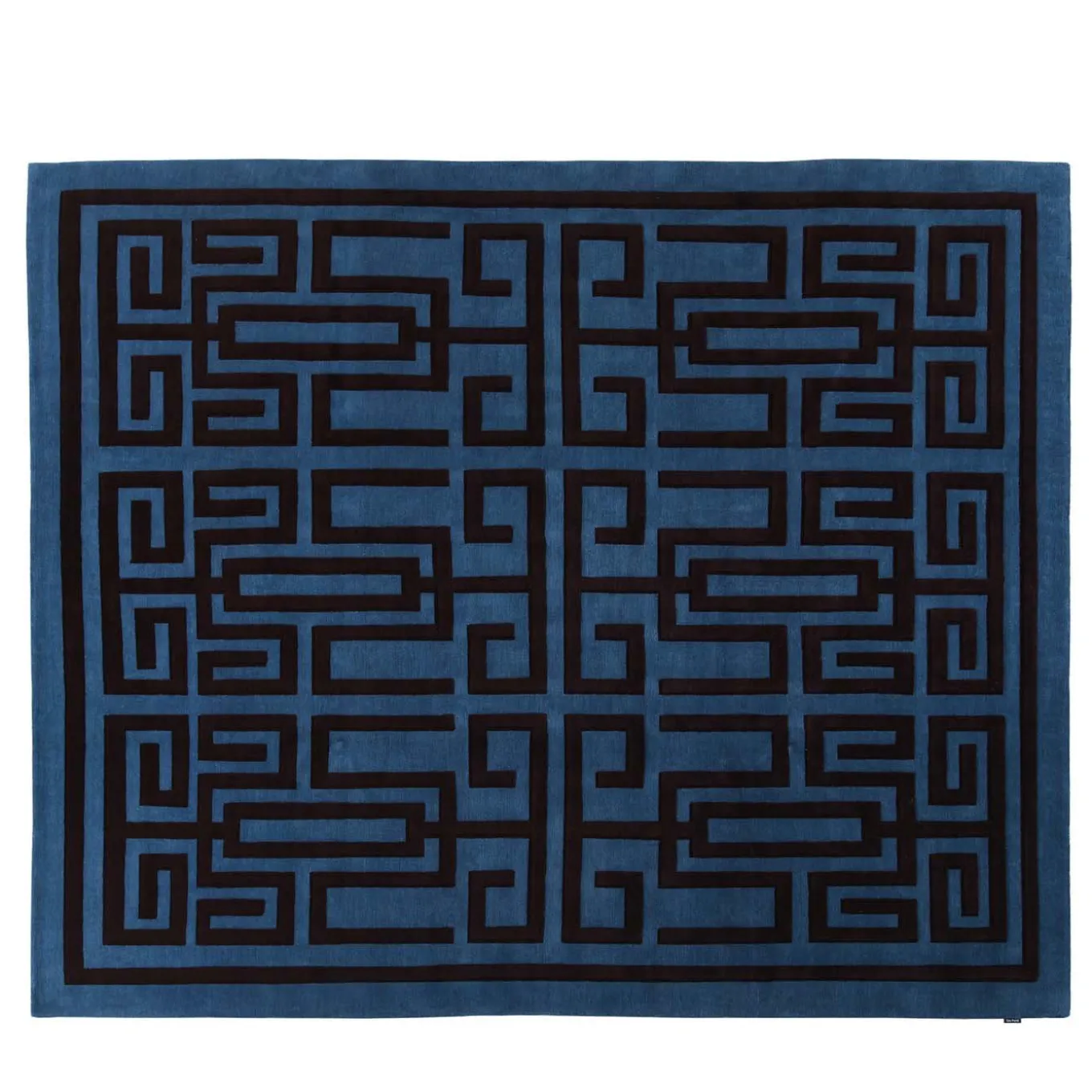 Labirinto Blue and Black Carpet by Gio Ponti