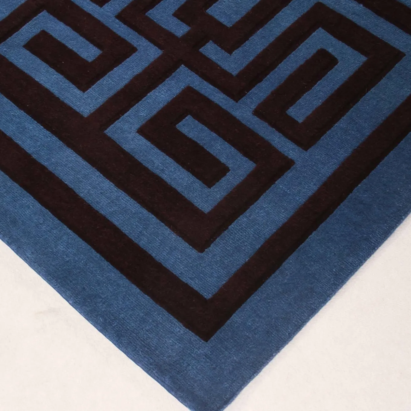 Labirinto Blue and Black Carpet by Gio Ponti