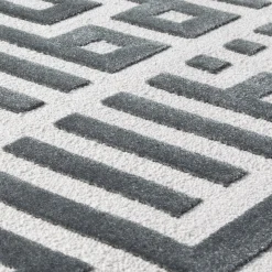 Labirinto Gray New Zealand Wool & Tencel Rug by Ken Scott