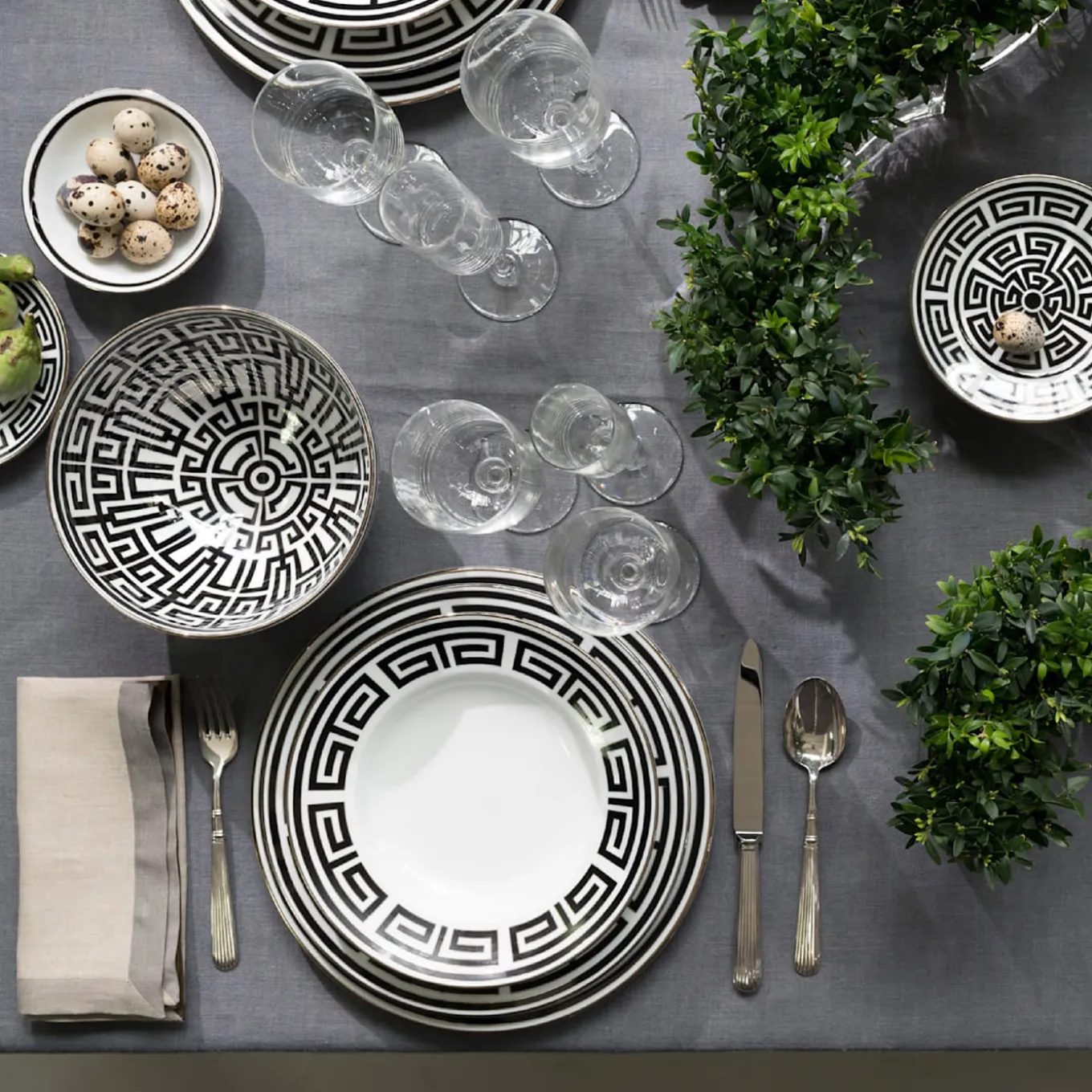 Labirinto Nero Set of 6 Dinner Plates