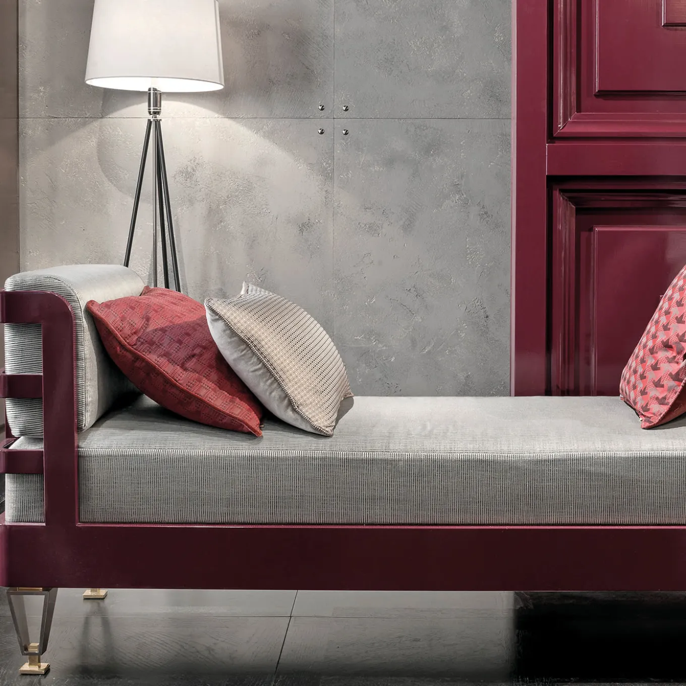 Lacquered Wood Bench
