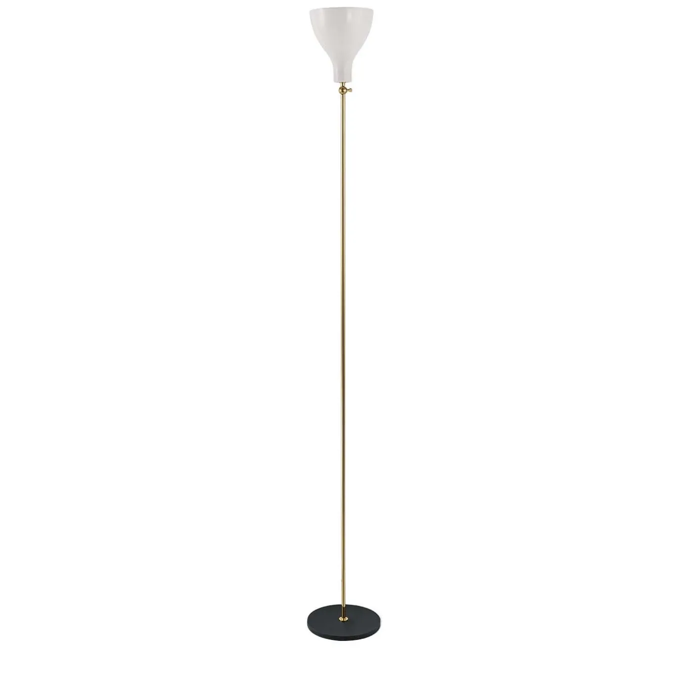 Lady V Black and White Tall Floor Lamp in Brass