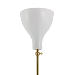 Lady V Black and White Tall Floor Lamp in Brass