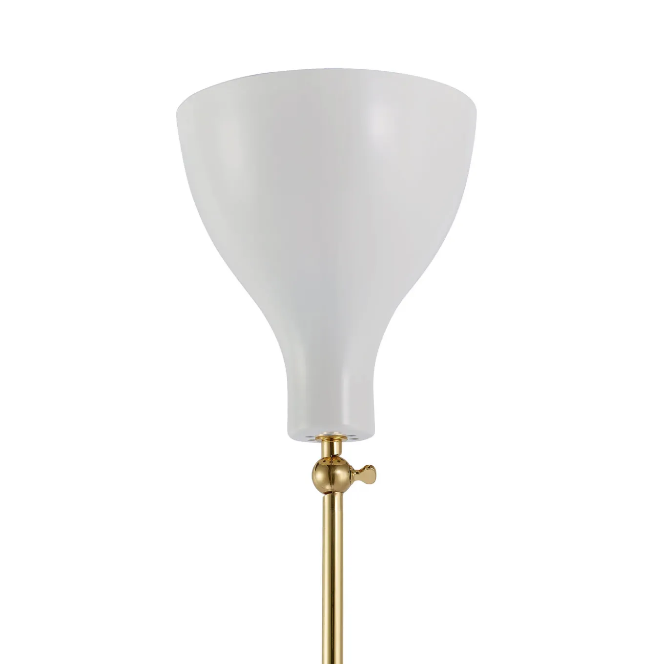 Lady V Black and White Tall Floor Lamp in Brass