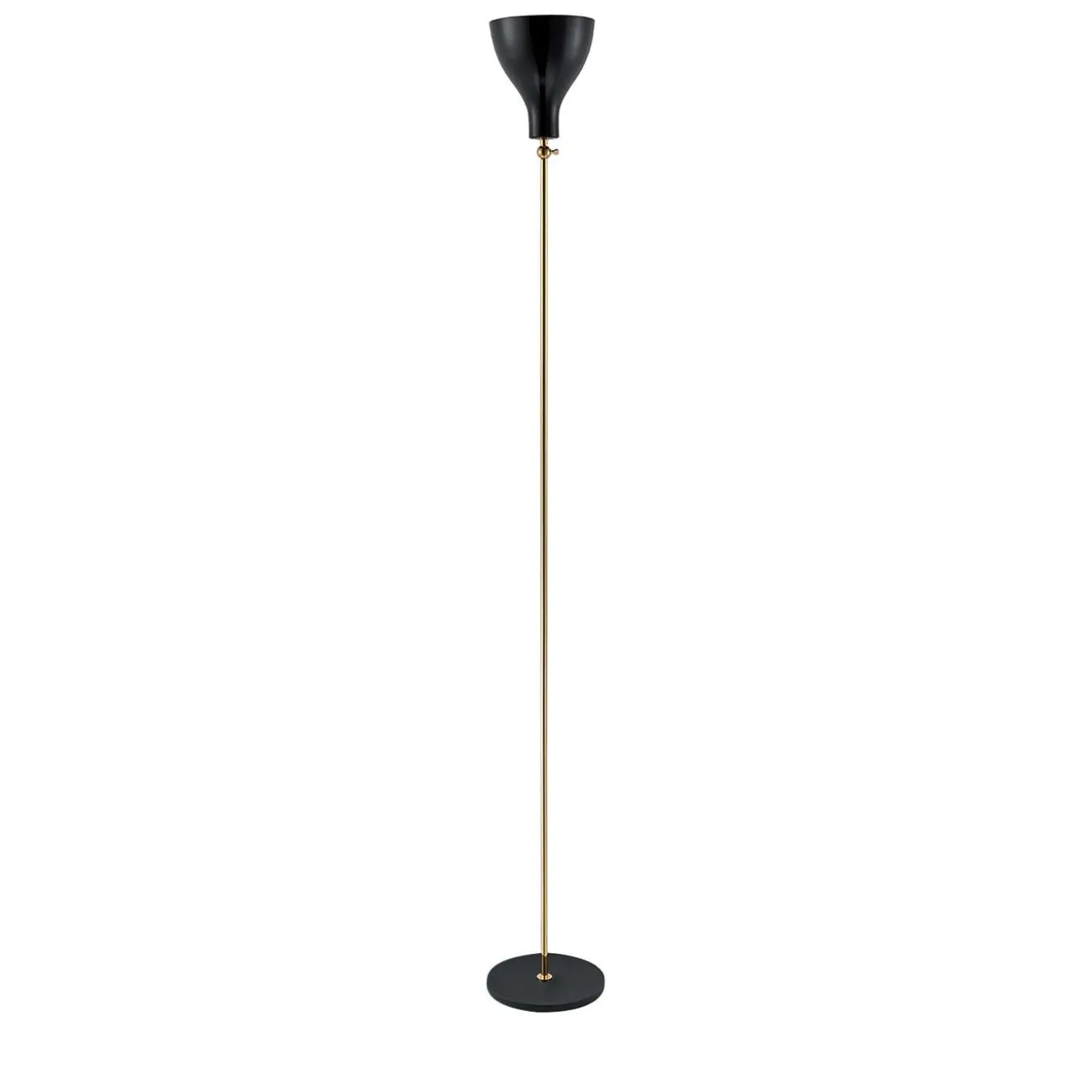 Lady V Black Low Floor Lamp in Brass