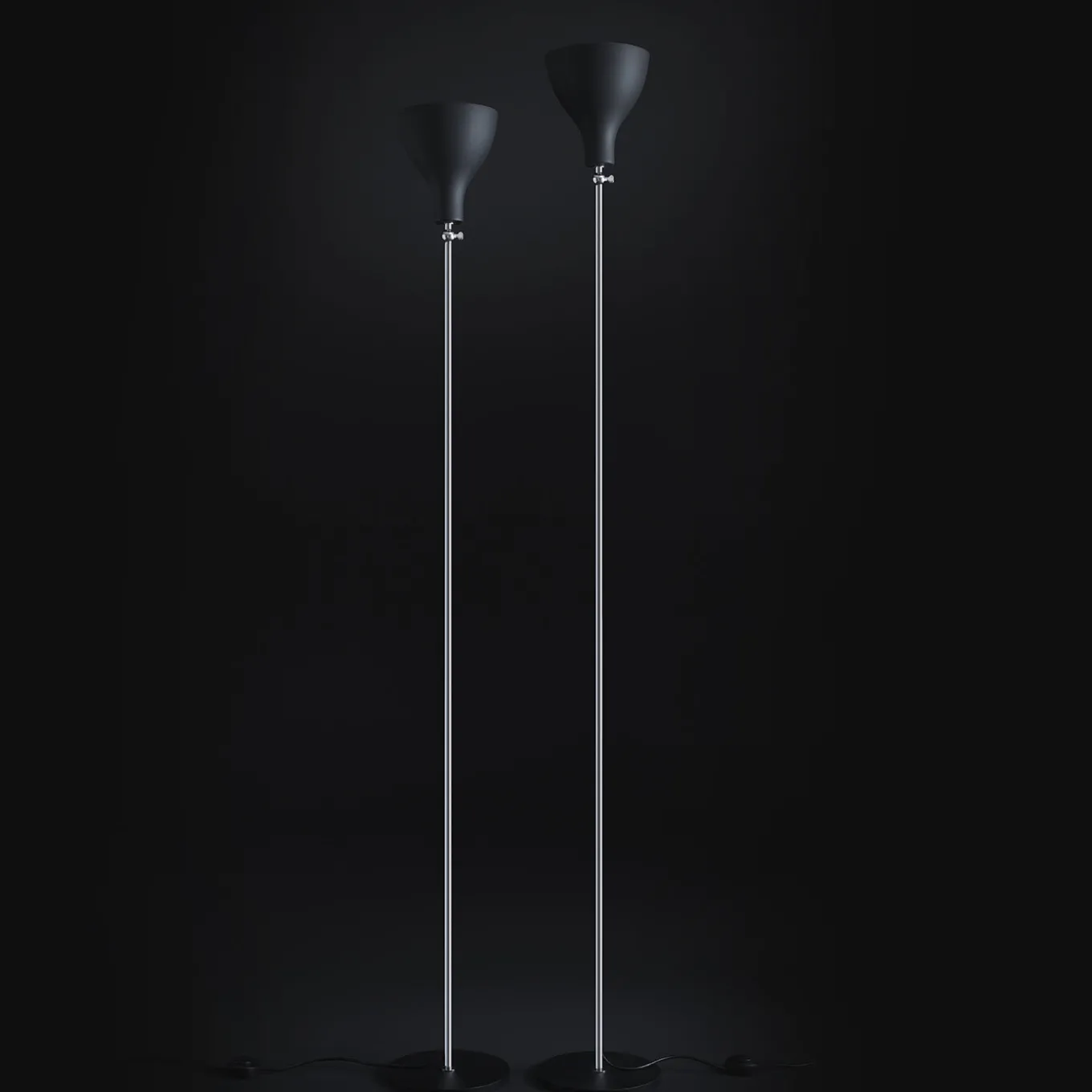 Lady V Black Low Floor Lamp in Brass