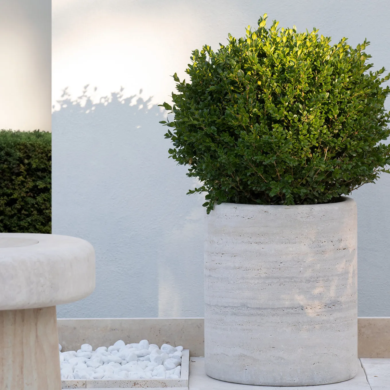 Lapis Travertine Vase Holder