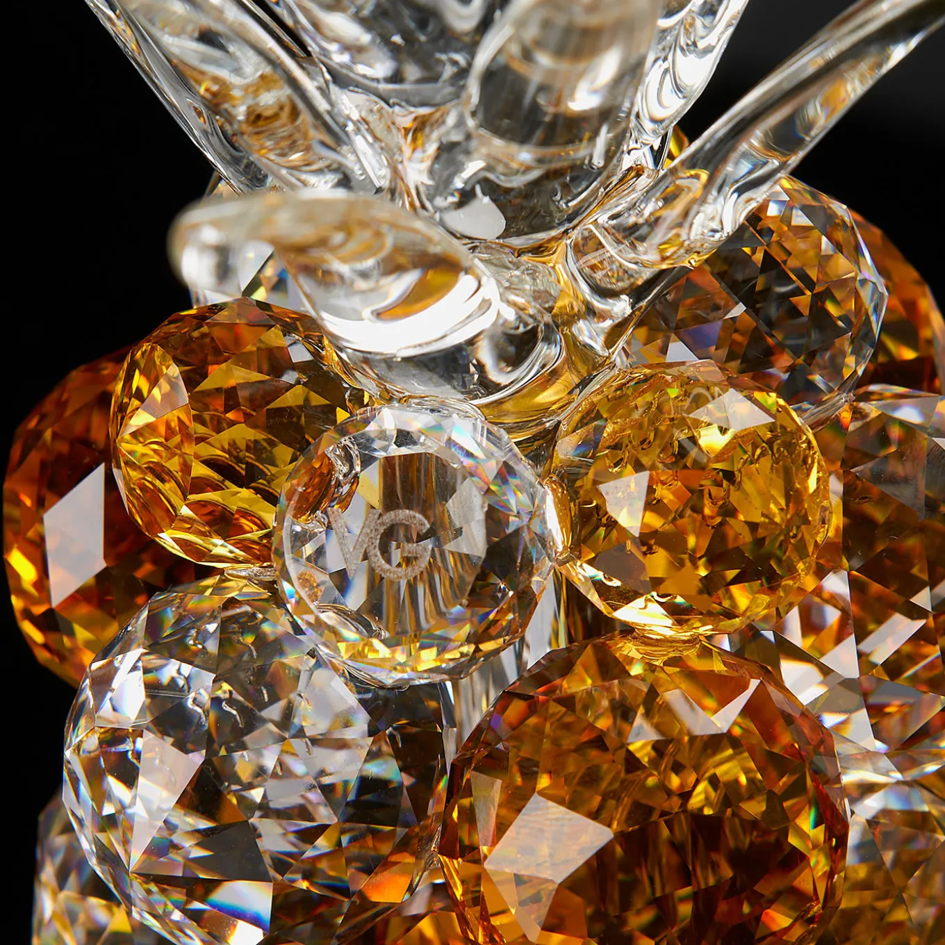 Large Amber Glass Pineapple