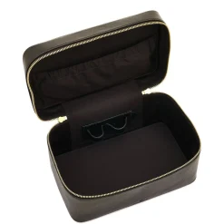 Large Black Leather Beauty Case