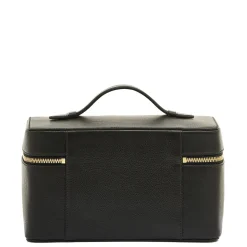 Large Black Leather Beauty Case