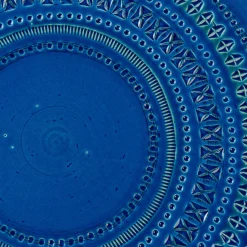 Large Blue Decorative Plate by Aldo Londi