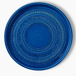 Large Blue Decorative Plate by Aldo Londi