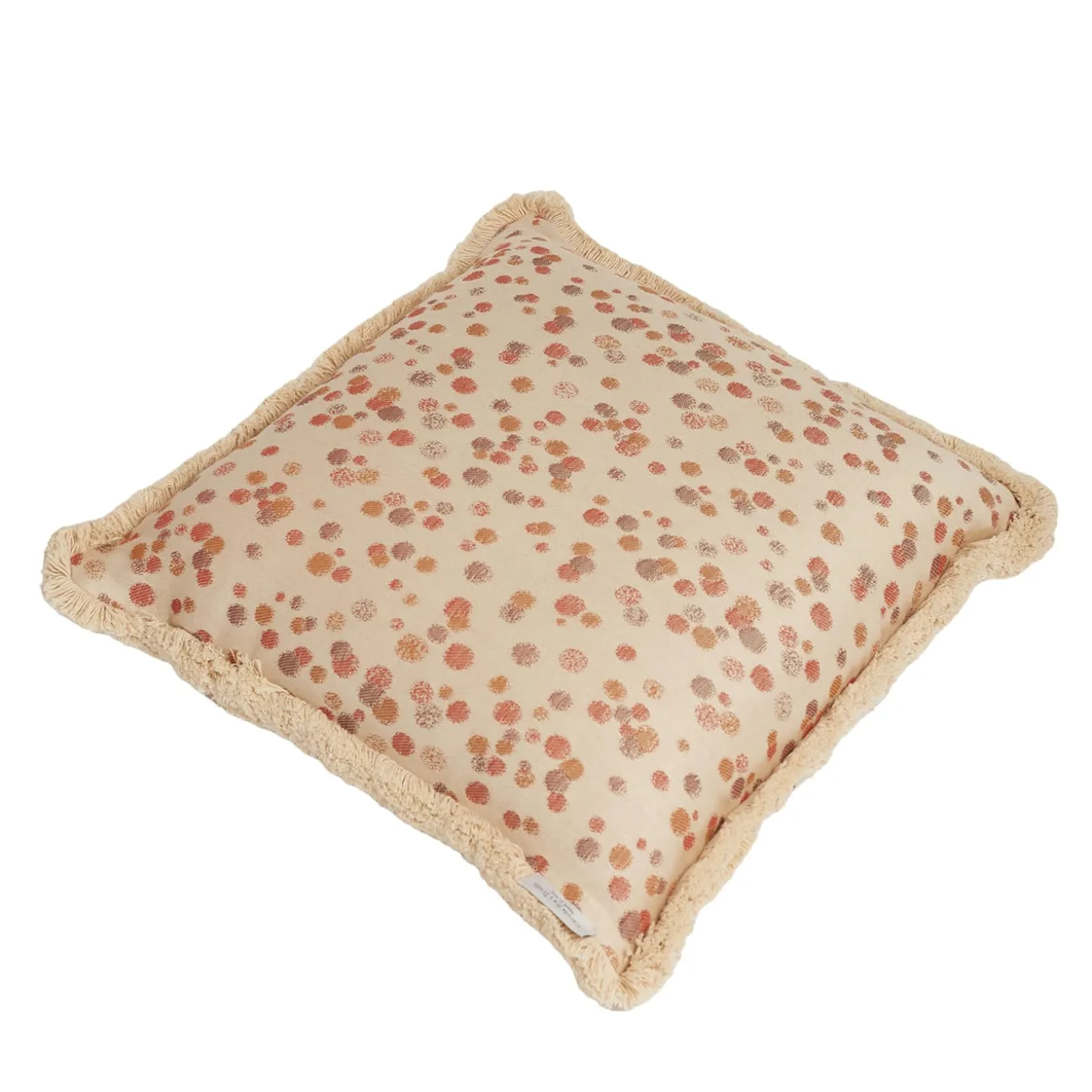 Large Caramel and Brown Fringed Cushion