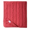 Large Coral Cable-Knit Cashmere Blanket