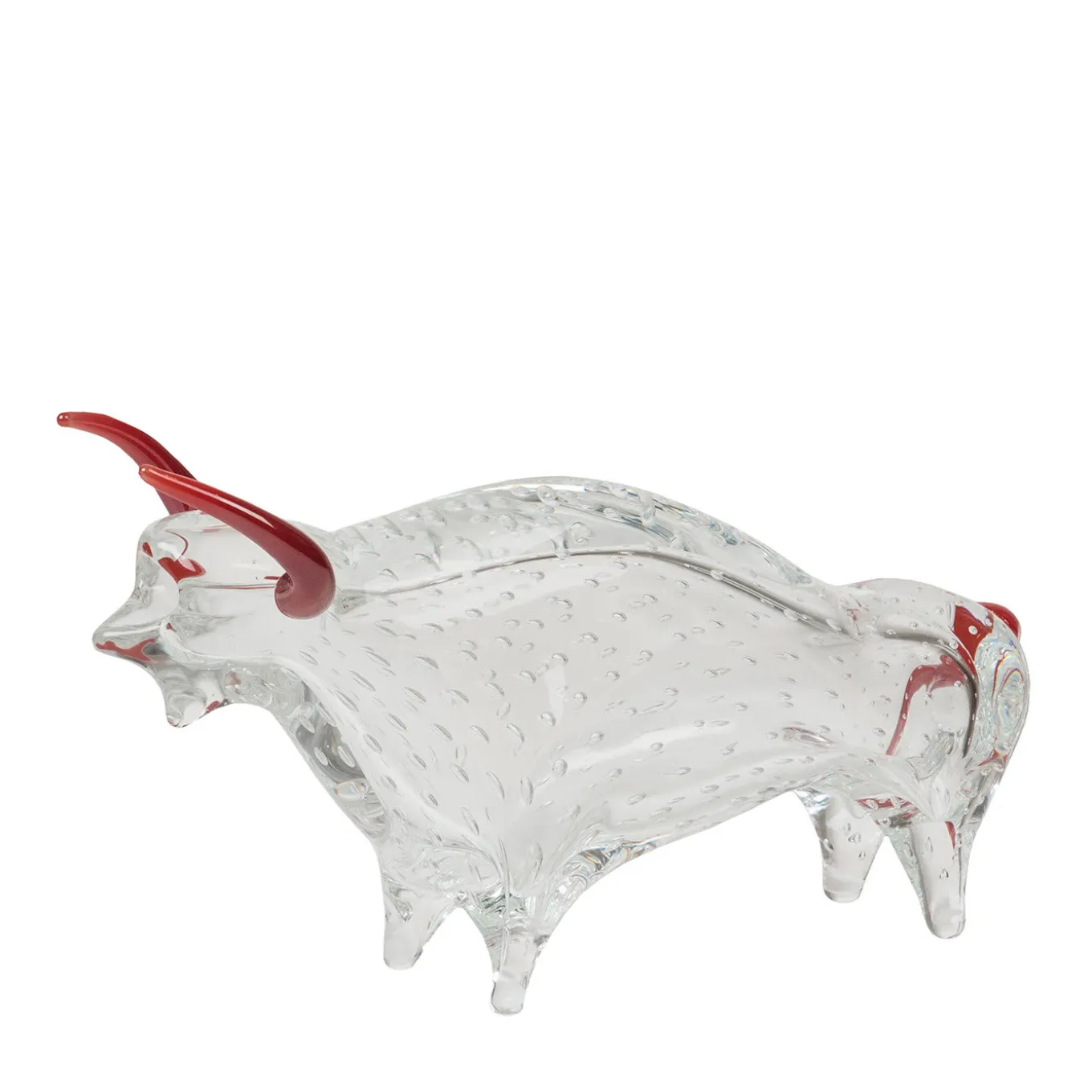 Large Glass Bull Figurine