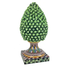 Large Green Sicilian Pine Cone Sculpture
