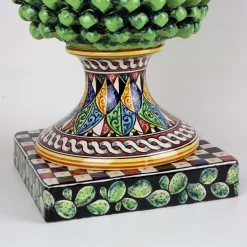 Large Green Sicilian Pine Cone Sculpture