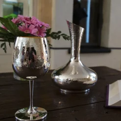 Large Hammered Silver&Gold Decanter