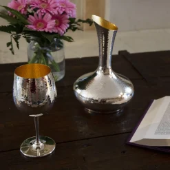 Large Hammered Silver&Gold Decanter