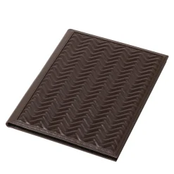 Large Herringbone Moka Brown Leather Notepad Holder