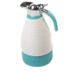 Large 2L Turquoise & White Thermal Carafe