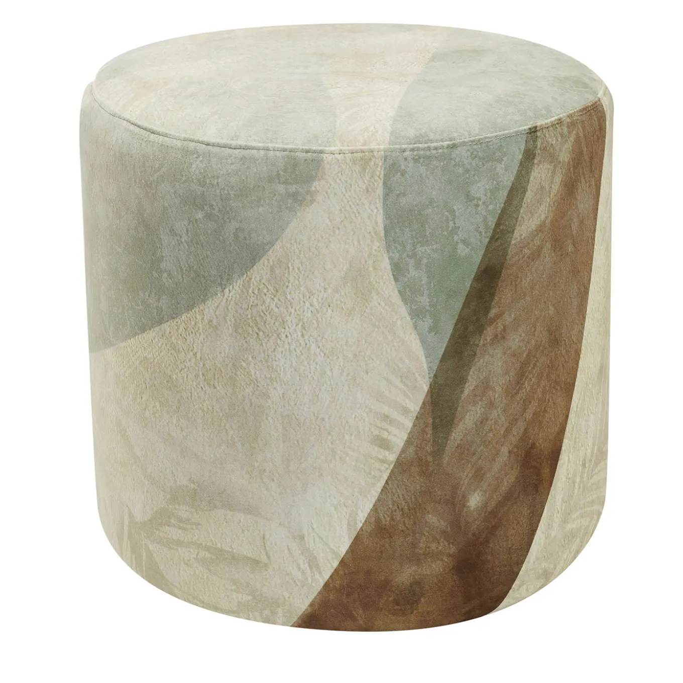 Large Leaf Round Pouf