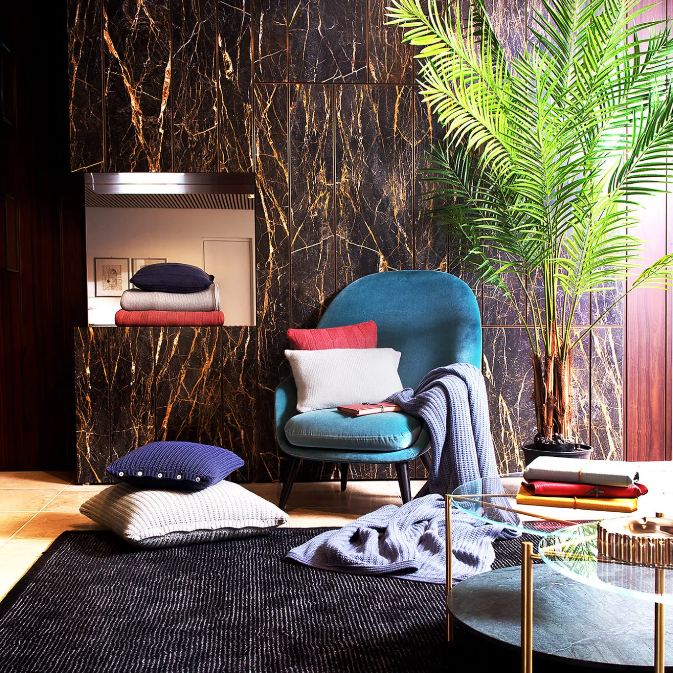 Large Light Blue Cashmere Blanket