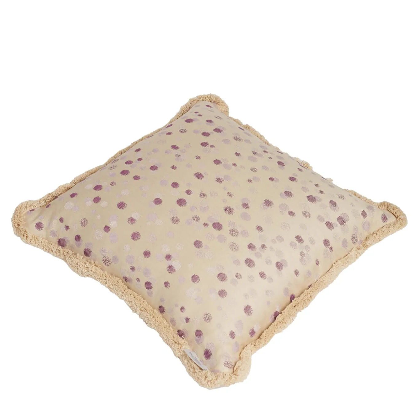 Large Lilac and Violet Fringed Cushion