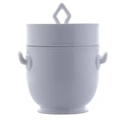 Large White Cooler/Ice Bucket with Bowl and Lid