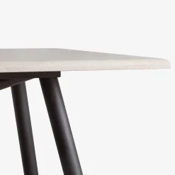 Larte 260 Recatangular travertine stone and brown steel outdoor dining table