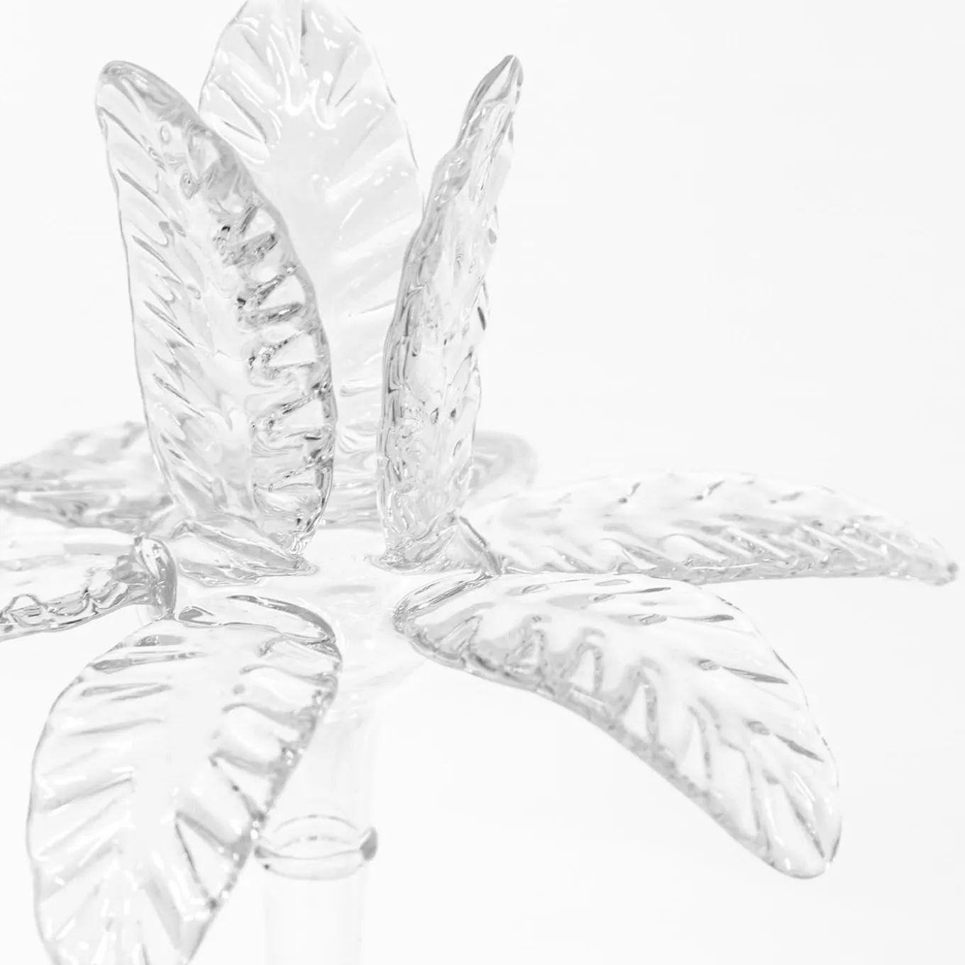 Las Palmas Large Transparent Blown Glass Candle Holder