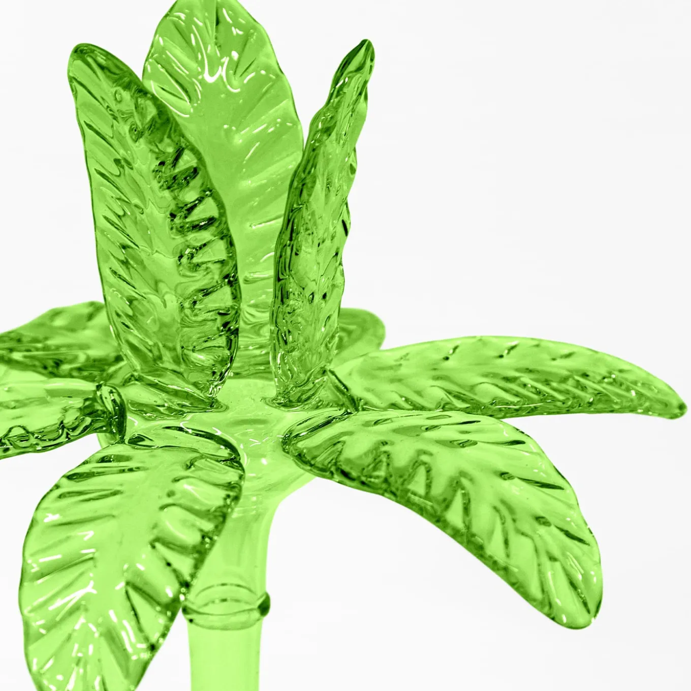 Las Palmas Medium Green Blown Glass Candle Holder