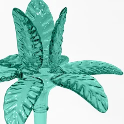 Las Palmas Medium Teal Blown Glass Candle Holder