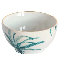 Las Palmas Porcelain Bowl With Blue Palm #1