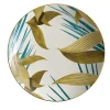 Las Palmas Porcelain Soup Plate with blue/yellow palm leaves #2